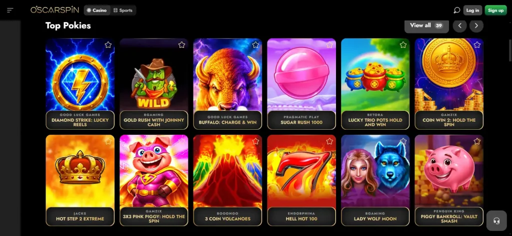Oscarspin current promotions and bonus terms page for the Australia-facing site